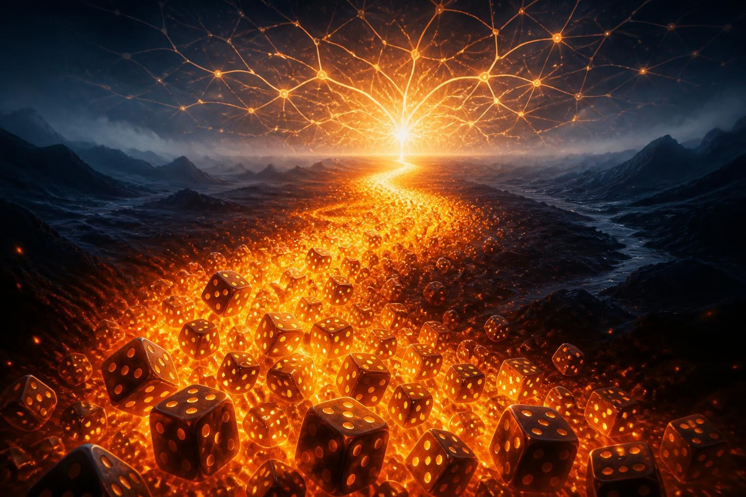 Ein Strom aus leuchtenden Rechenmodulen symbolisiert Anthropics massiven Ausbau der KI-Infrastruktur.