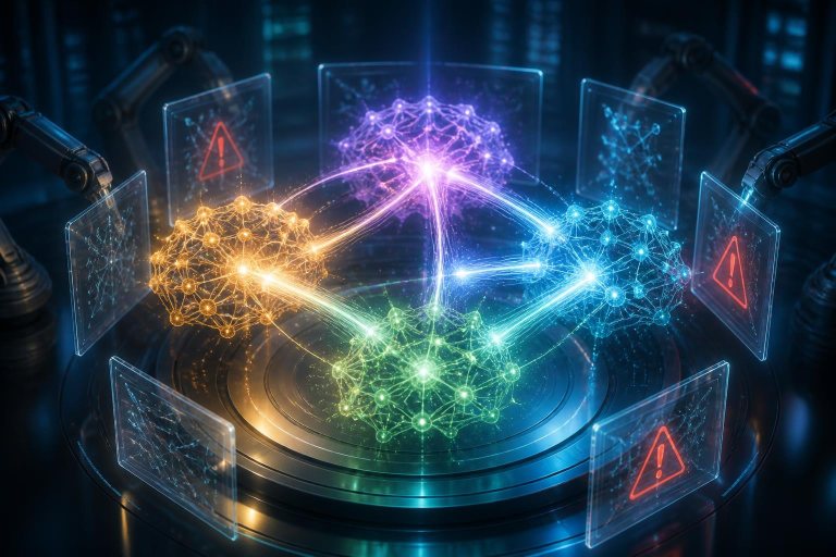 Abstrakte neuronale Netzwerke verbessern sich unter digitaler Überwachung.