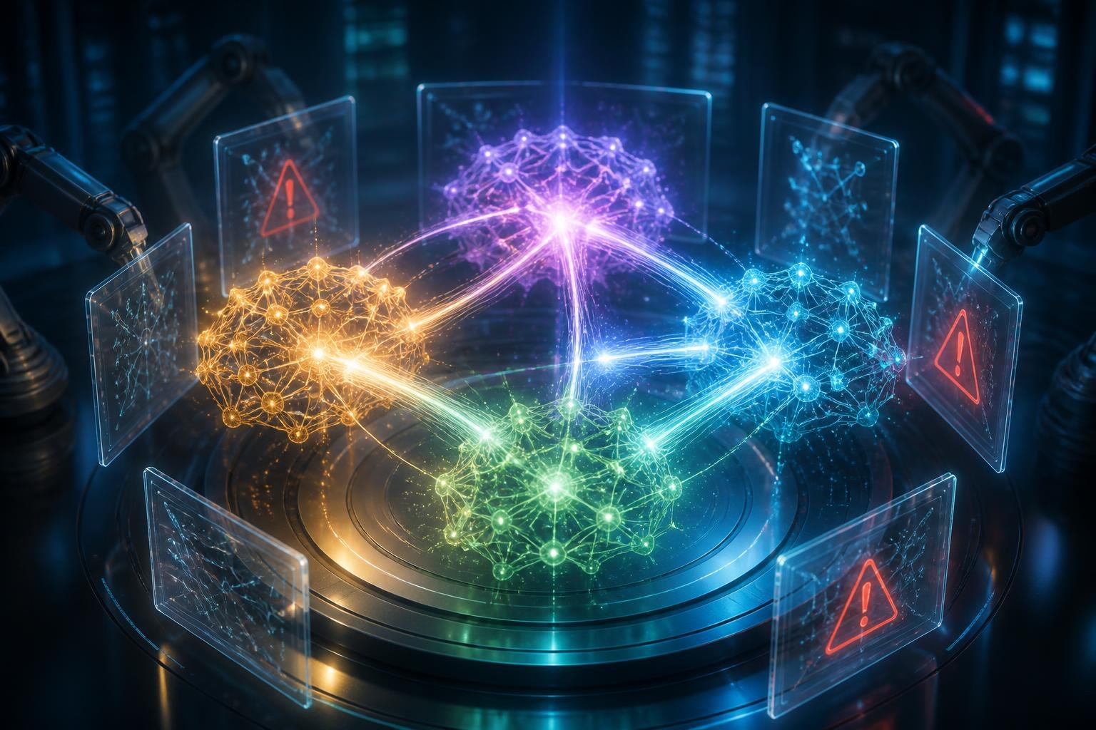 Abstrakte neuronale Netzwerke verbessern sich unter digitaler Überwachung.