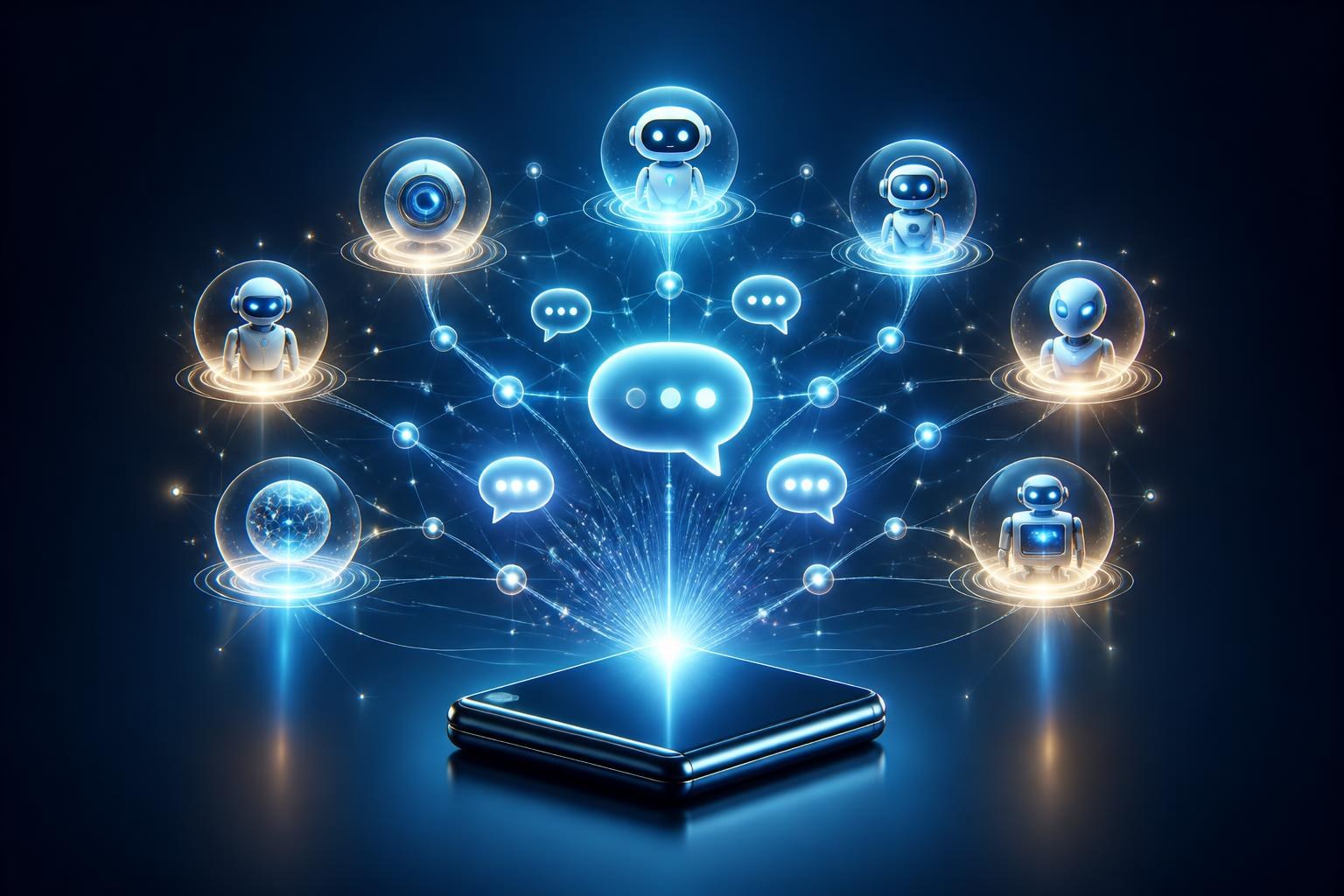 Symbolisches Netzwerk von KI-Agenten in verschiedenen Messenger-Kanälen