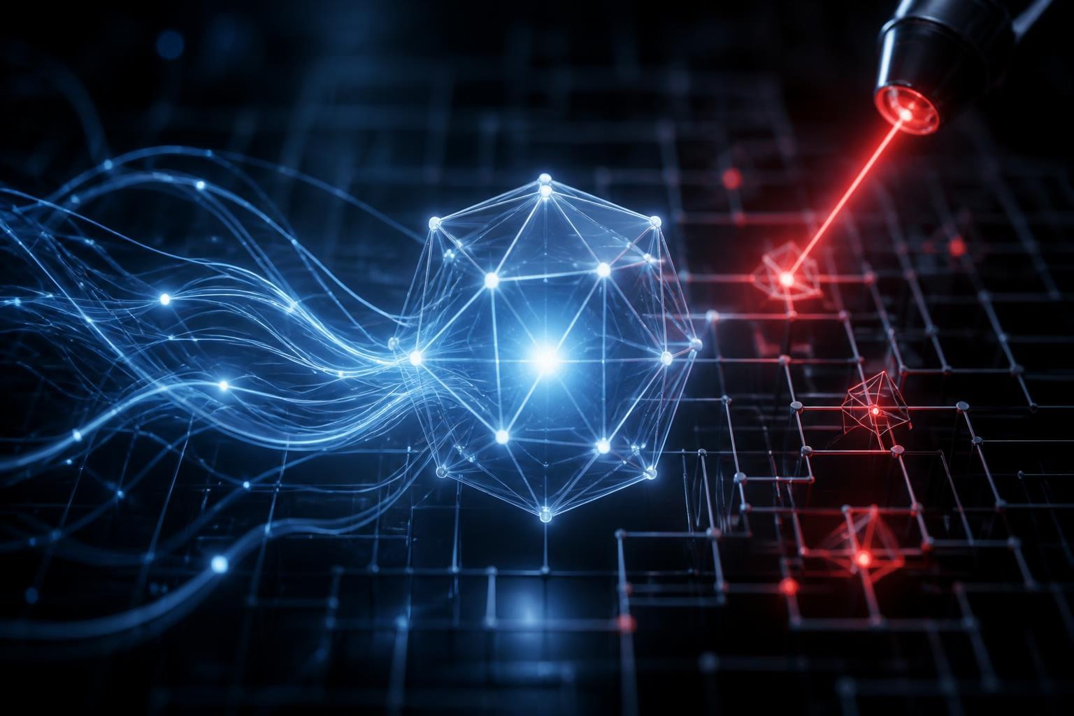 Abstrakte Darstellung einer KI, die mathematische Beweise für Software prüft.